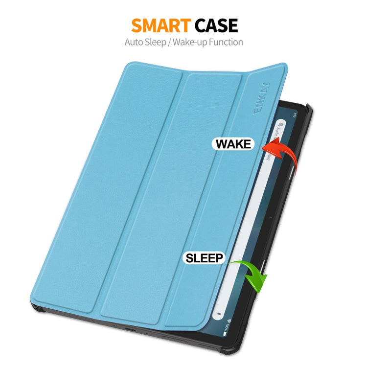 For Amazon Fire Max 11 ENKAY Tri-fold Custer Texture Leather Smart Tablet Case(Dark Green) - Amazon by ENKAY | Online Shopping South Africa | PMC TechLife | Buy Now Pay Later Mobicred
