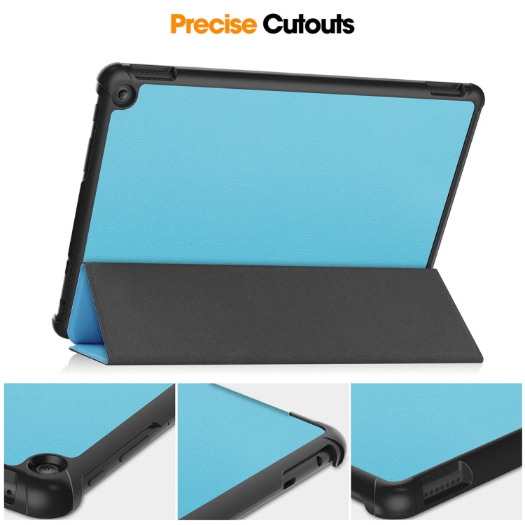 For Amazon Fire HD 10 2023 ENKAY ENKAY Tri-fold Custer Texture Leather Smart Tablet Case(Grey) - Amazon by ENKAY | Online Shopping South Africa | PMC TechLife | Buy Now Pay Later Mobicred
