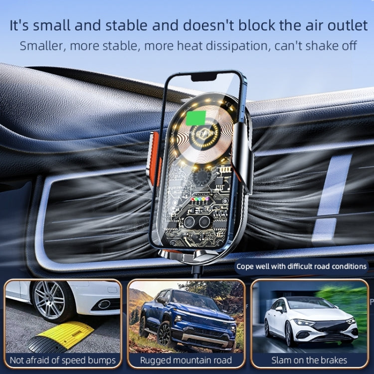 C12 Wireless Fast Charging Car Bracket Interior Cup Air Outlet Fixing Clip Induction Luminous LOGO - free shipping - PMC TechLife - Order now!
