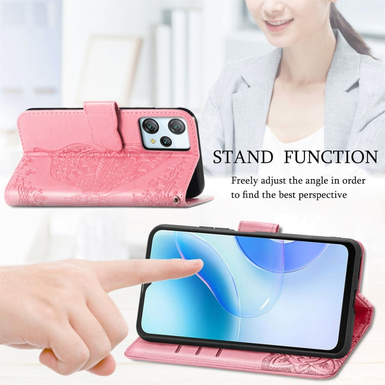 For Blackview A53 Butterfly Love Flower Embossed Leather Phone Case(Rose Gold) - More Brand by PMC TechLife | Online Shopping South Africa | PMC TechLife