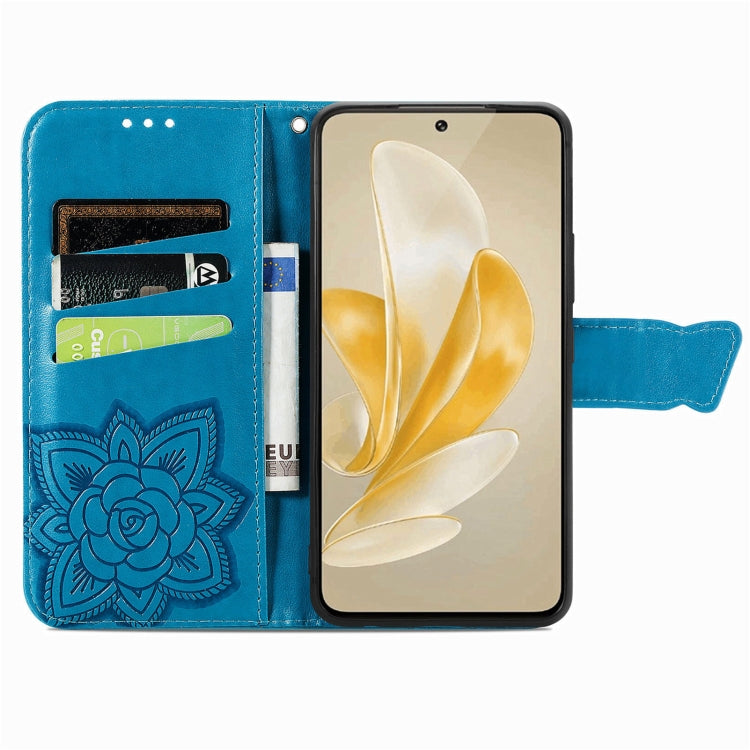 For vivo X100 Pro Butterfly Love Flower Embossed Leather Phone Case(Blue) - vivo Cases by imak | Online Shopping South Africa | PMC Jewellery | Buy Now Pay Later Mobicred