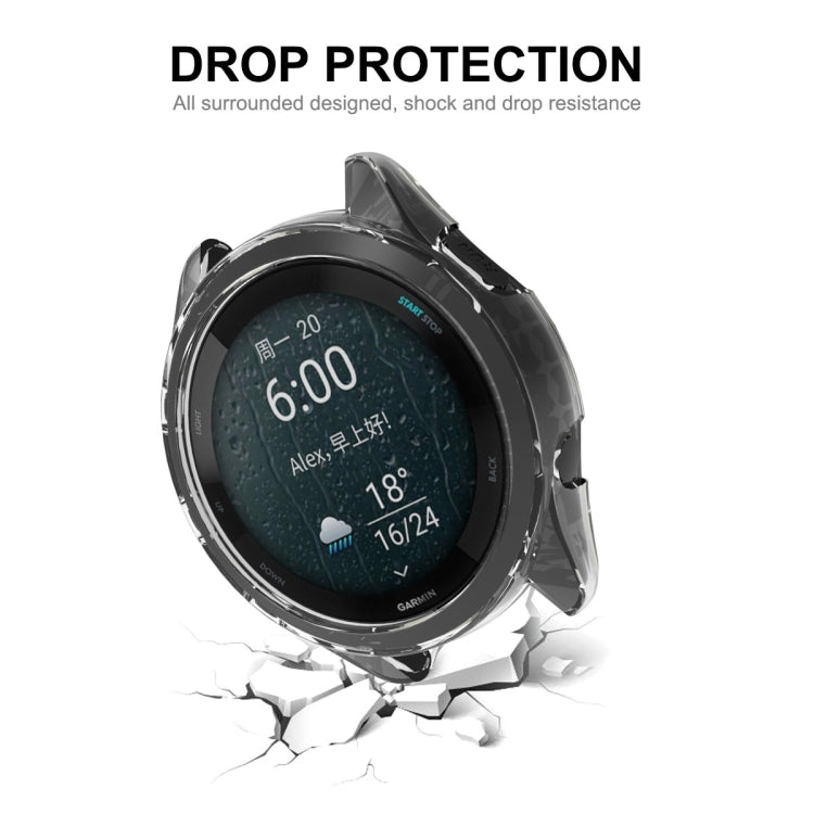 For Garmin Forerunner 265S ENKAY Hat-Prince Transparent TPU Frame Drop Protection Case(Orange) - Watch Cases by ENKAY | Online Shopping South Africa | PMC TechLife | Buy Now Pay Later Mobicred