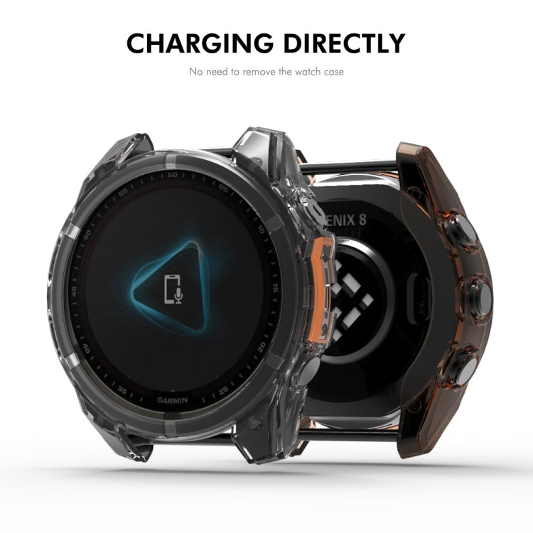 For Garmin Fenix 8 AMOLED / MIP 47mm ENKAY Hat-Prince Transparent TPU Frame Drop Protection Case(Grey) - free shipping - PMc TechLife - Order now!