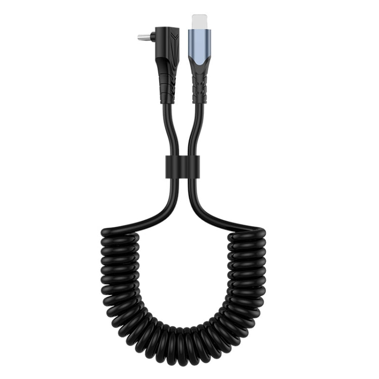 ENKAY PD 27W Type-C to 8 Pin 3A Elbow Expansion Spring Coiled Fast Chrging Data Cable, Length: 1.5m - free shipping - PMC Jewellery - Order now!
