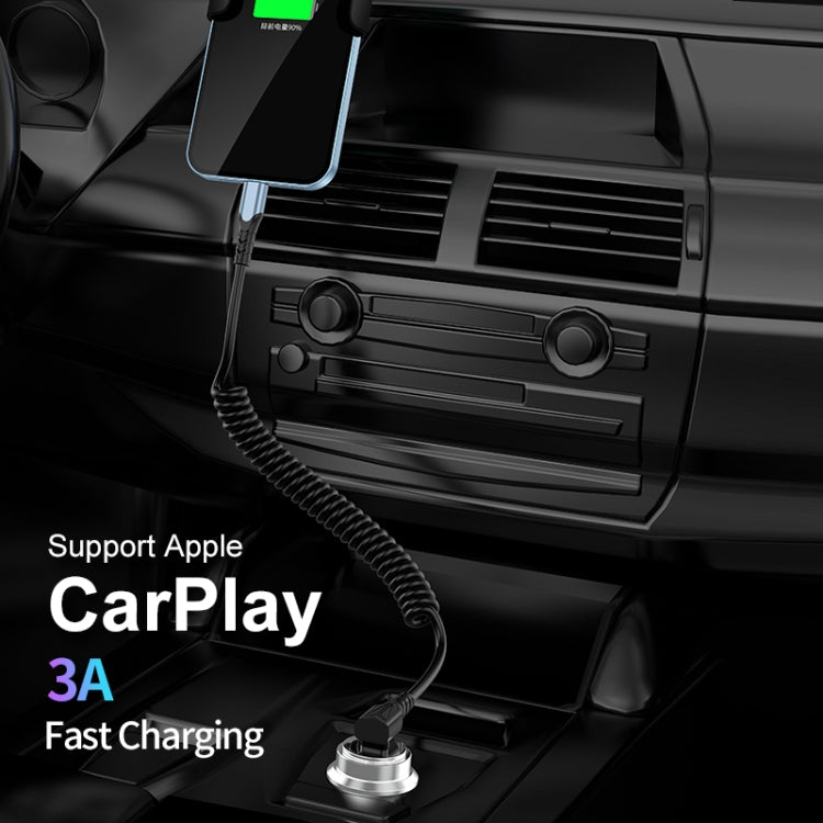 ENKAY PD 27W Type-C to 8 Pin 3A Elbow Expansion Spring Coiled Fast Chrging Data Cable, Length: 1.5m - free shipping - PMC Jewellery - Order now!