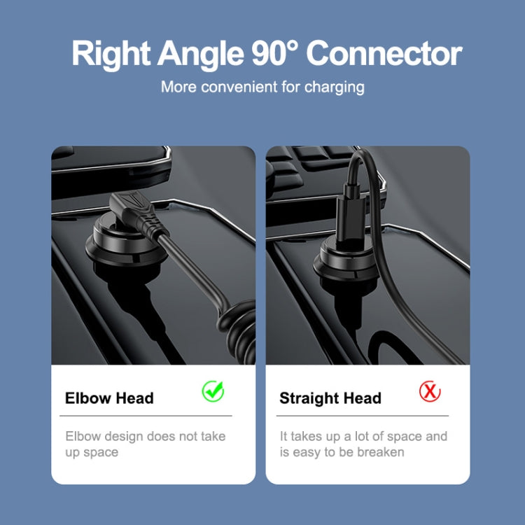 ENKAY PD 27W Type-C to 8 Pin 3A Elbow Expansion Spring Coiled Fast Chrging Data Cable, Length: 1.5m - free shipping - PMC Jewellery - Order now!