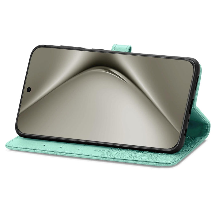 For Huawei Pura 70 Pro Mandala Flower Embossed Leather Phone Case(Green) - Huawei Cases by PMC Jewellery | Online Shopping South Africa | PMC Jewellery | Buy Now Pay Later Mobicred