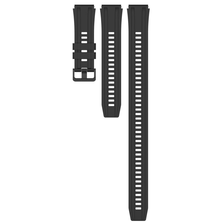 For Huawei Watch Ultimate Long & Short Sports Solid Color Silicone Watch Band Set(Black) - Watch Bands by PMC TechLife | Online Shopping South Africa | PMC TechLife