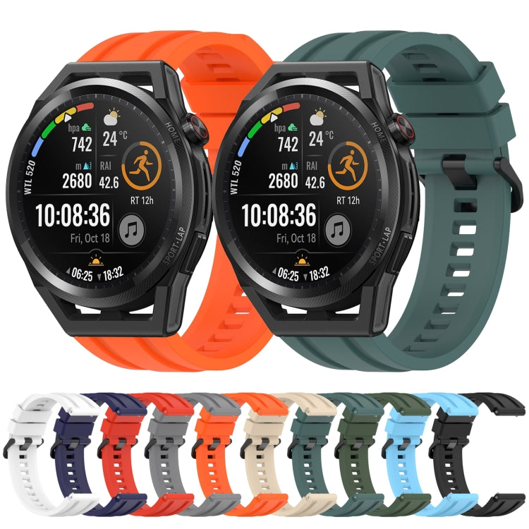 For Huawei Watch Ultimate Long & Short Sports Solid Color Silicone Watch Band Set(Black) - Watch Bands by PMC TechLife | Online Shopping South Africa | PMC TechLife