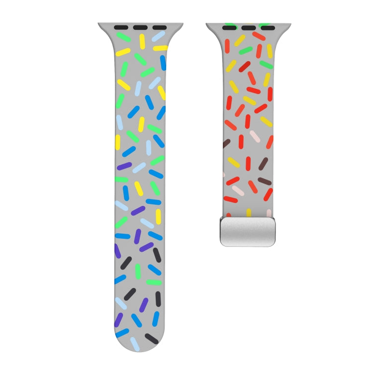 For Apple Watch 4 40mm Rainbow Dots Silicone Magnetic Buckle Watch Band(Gray) - Watch Bands by PMC TechLife | Online Shopping South Africa | PMC TechLife