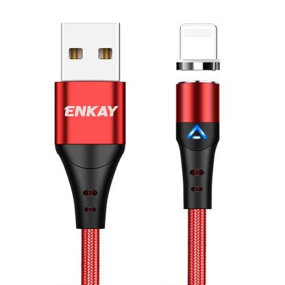 ENKAY 3A USB to 8 Pin Magnetic Fast Charging Data Cable with LED Light, Length:2m(Red) - Charging Cable & Head by ENKAY | Online Shopping South Africa | PMC Jewellery