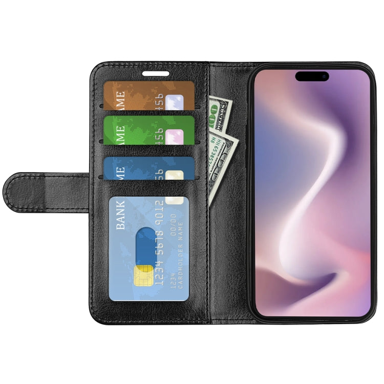 For iPhone 16 Pro Max R64 Texture Horizontal Flip Leather Phone Case(Black) - iPhone 16 Pro Max Cases by PMC TechLife | Online Shopping South Africa | PMC TechLife | Buy Now Pay Later Mobicred