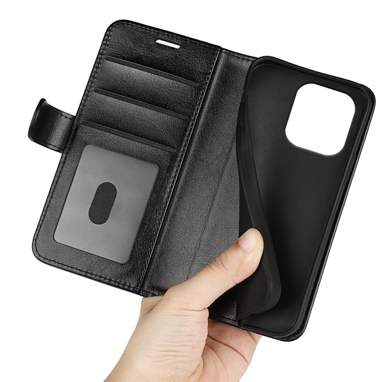 For iPhone 16 Pro Max R64 Texture Horizontal Flip Leather Phone Case(Black) - iPhone 16 Pro Max Cases by PMC TechLife | Online Shopping South Africa | PMC TechLife | Buy Now Pay Later Mobicred