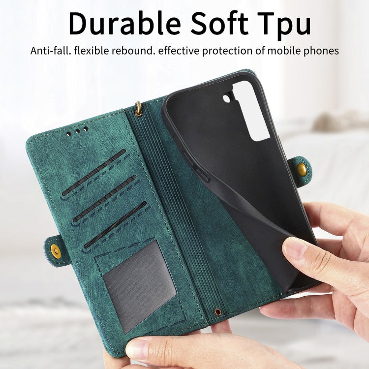 For Samsung Galaxy S20 Geometric Zipper Wallet Side Buckle Leather Phone Case(Green) - free shipping - PMC TechLife - Order now!