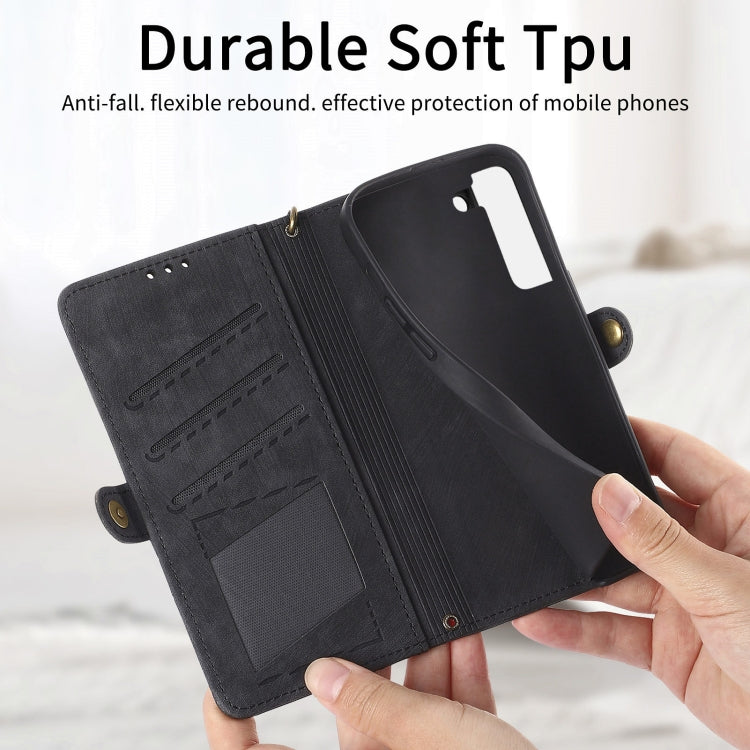 For Samsung Galaxy S20 Geometric Zipper Wallet Side Buckle Leather Phone Case(Black) - free shipping - PMC TechLife - Order now!