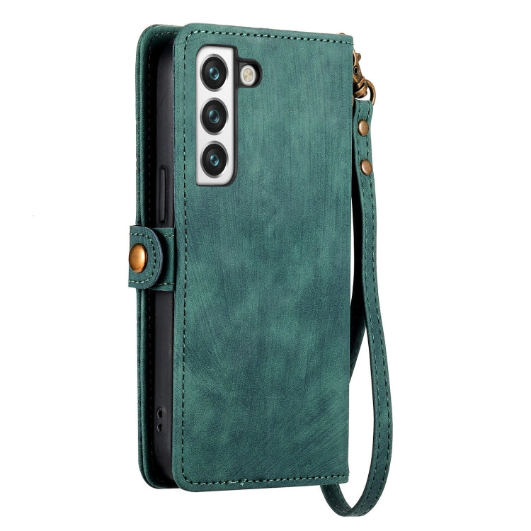 For Samsung Galaxy S20+ Geometric Zipper Wallet Side Buckle Leather Phone Case(Green) - free shipping - PMC TechLife - Order now!