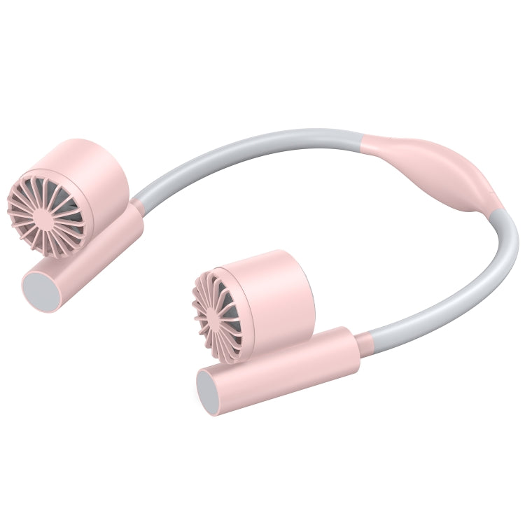 Long Life Twin-head Turbine Bladeless Neck Lazy Sports Fan(Pink) - Electric Fans by PMC Jewellery | Online Shopping South Africa | PMC Jewellery | Buy Now Pay Later Mobicred