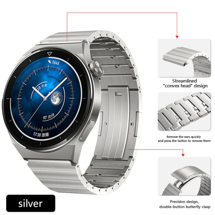 For Huawei Watch GT2 46mm Titanium Alloy Quick Release Watch Band(Silver) - Watch Bands by PMC TechLife | Online Shopping South Africa | PMC TechLife