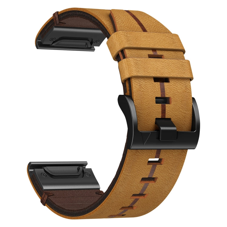 Compatible with Garmin Instinct Crossover 22mm Leather Textured Watch Band(Brown) - Watch Bands by PMC TechLife | Online Shopping South Africa | PMC TechLife | Buy Now Pay Later Mobicred