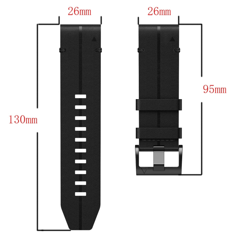 For Garmin D2 Delta PX 26mm Leather Textured Watch Band(Black) - Watch Bands by PMC Jewellery | Online Shopping South Africa | PMC Jewellery