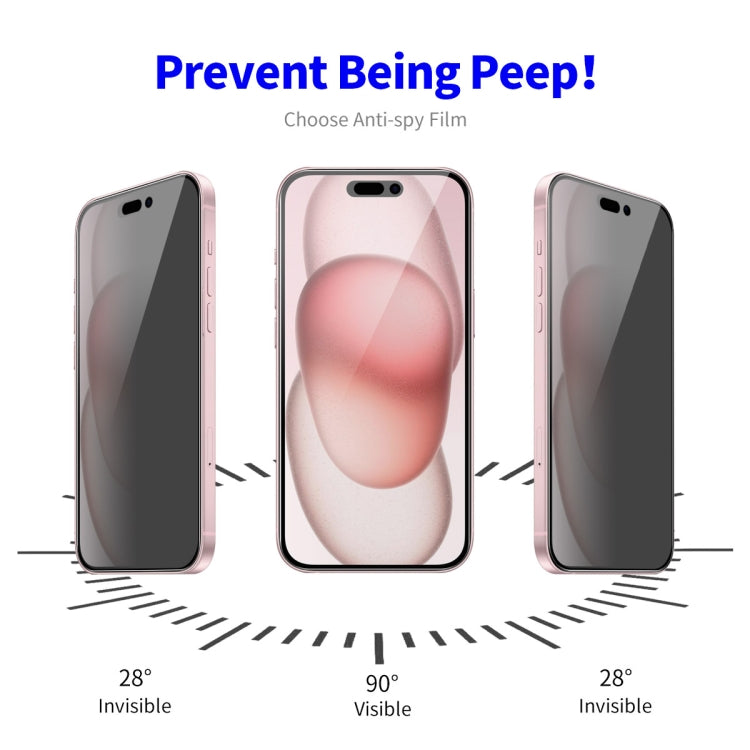 For iPhone 16 Plus 2pcs ENKAY Hat-Prince 28�� Anti-peeping Tempered Glass Protector Full Screen Film - iPhone 16 Plus Tempered Glass by ENKAY | Online Shopping South Africa | PMC TechLife | Buy Now Pay Later Mobicred