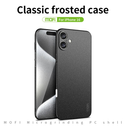 For iPhone 16 MOFI Fandun Series Frosted PC Ultra-thin All-inclusive Phone Case(Red) - iPhone 16 Cases by MOFI | Online Shopping South Africa | PMC Jewellery | Buy Now Pay Later Mobicred