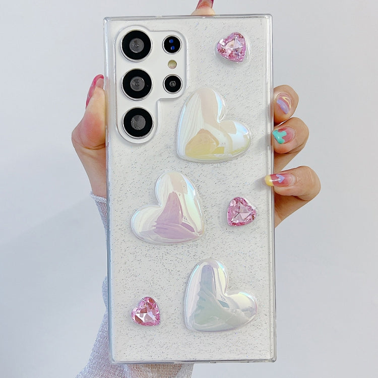For Samsung Galaxy S22 Ultra 5G Love Epoxy TPU Protective Case(Pink) - Galaxy S22 Ultra 5G Cases by PMC TechLife | Online Shopping South Africa | PMC TechLife