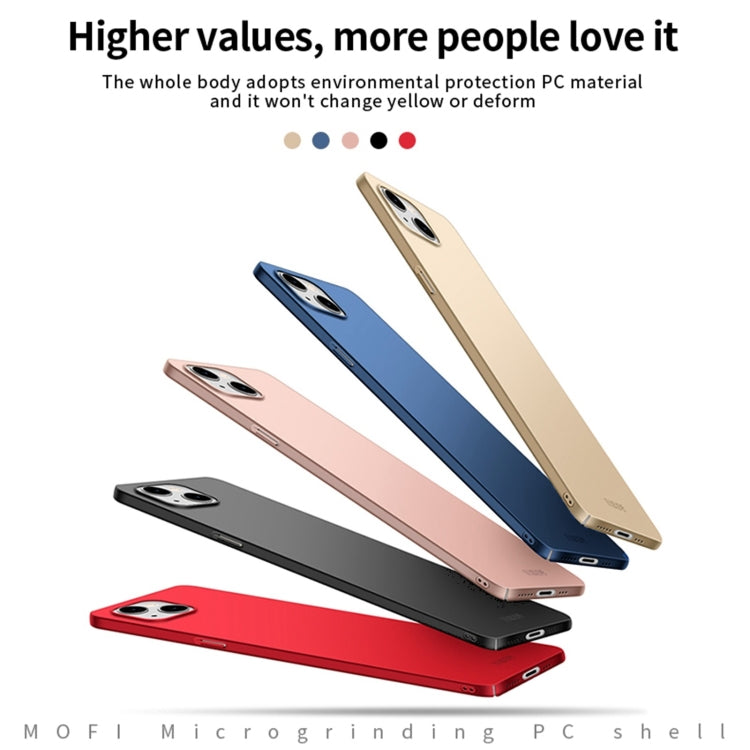 For iPhone 15 Pro MOFI Frosted PC Ultra-thin Hard Phone Case(Gold) - iPhone 15 Pro Cases by MOFI | Online Shopping South Africa | PMC TechLife | Buy Now Pay Later Mobicred