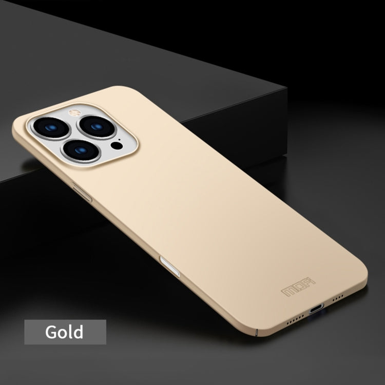 For iPhone 16 Pro Max MOFI Frosted PC Ultra-thin Hard Phone Case(Gold) - iPhone 16 Pro Cases by MOFI | Online Shopping South Africa | PMC Jewellery | Buy Now Pay Later Mobicred