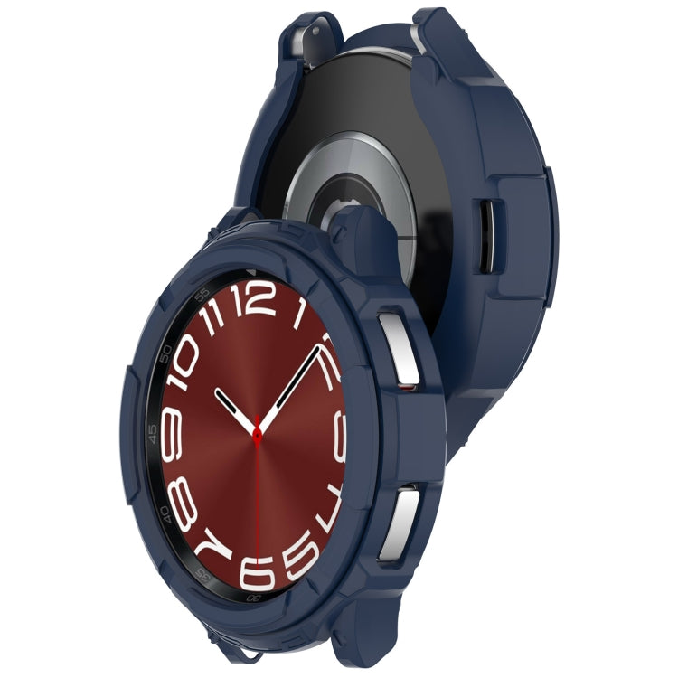 For Samsung Galaxy Watch 6 Classic 47mm Rotating Ring  + TPU Armor Watch Protective Case(Blue) - Watch Cases by PMC TechLife | Online Shopping South Africa | PMC TechLife