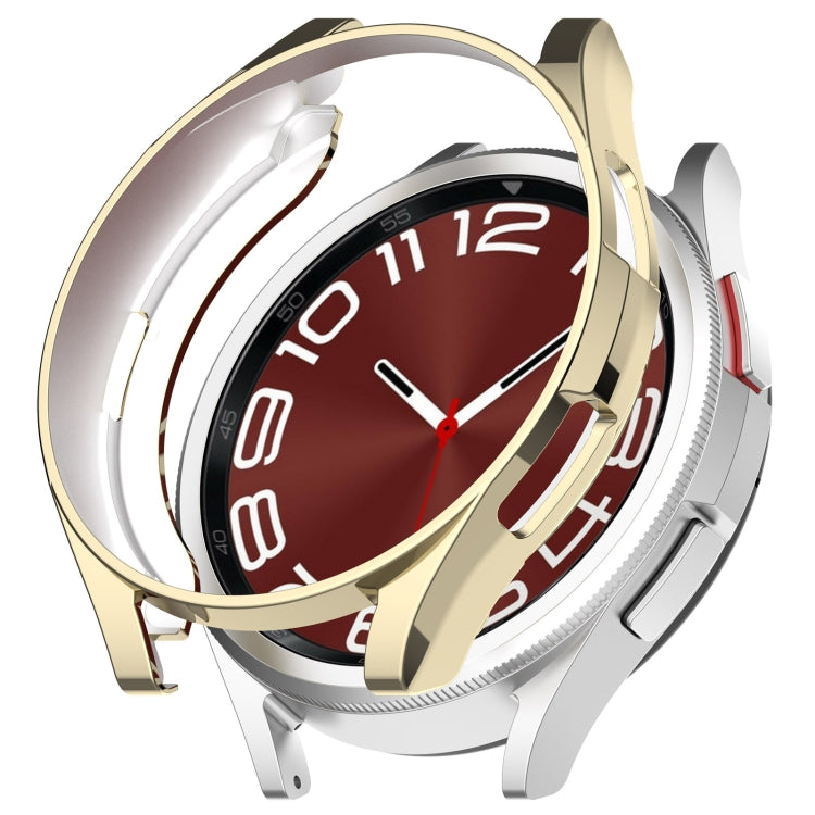 For Samsung Galaxy Watch6 Classic 47mm Electroplated TPU Half Pack Hollow Watch Protective Case(Gold) - Watch Cases by PMC TechLife | Online Shopping South Africa | PMC TechLife