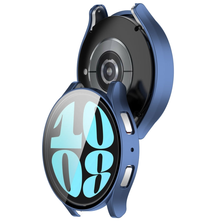For Samsung Galaxy Watch6 40mm PC + Tempered Film Integrated Watch Protective Case(Blue) - Watch Cases by PMC TechLife | Online Shopping South Africa | PMC TechLife