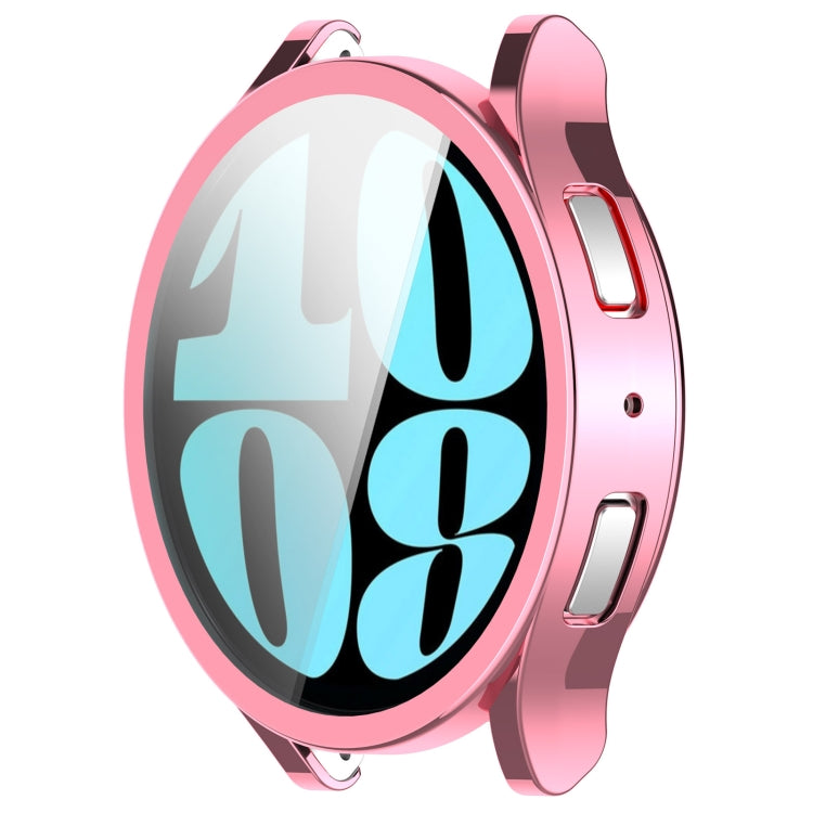 For Samsung Galaxy Watch6 40mm Full Coverage TPU Electroplated Watch Protective Case(Pink) - Watch Cases by PMC Jewellery | Online Shopping South Africa | PMC Jewellery