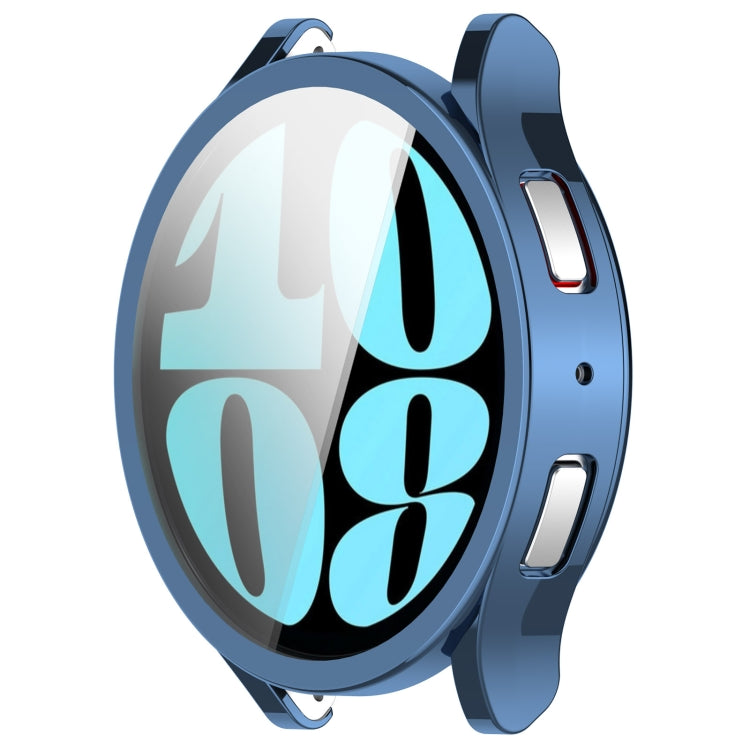 For Samsung Galaxy Watch6 44mm Full Coverage TPU Electroplated Watch Protective Case(Blue) - Watch Cases by PMC Jewellery | Online Shopping South Africa | PMC Jewellery