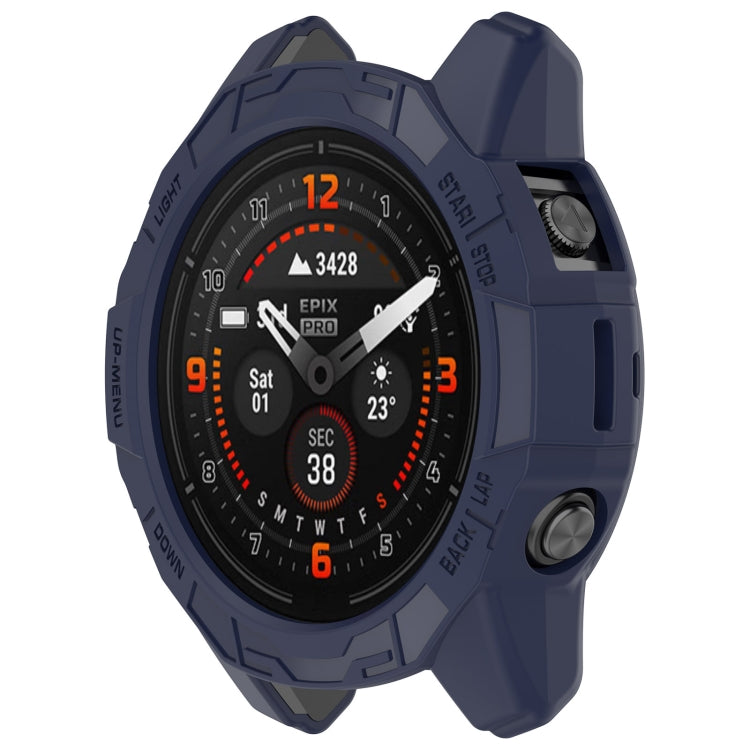 For Garmin Epix Pro / Epix Pro Gen 2 47mm / Fenix 7 / 7 Pro Armored TPU Half Wrapped Watch Protective Case(Blue) - free shipping - PMC TechLife - Order now!