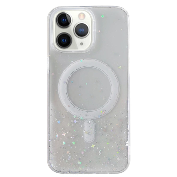 For iPhone 11 Pro MagSafe Glitter Hybrid Clear TPU Phone Case(White) - iPhone 11 Pro Cases by PMC TechLife | Online Shopping South Africa | PMC TechLife