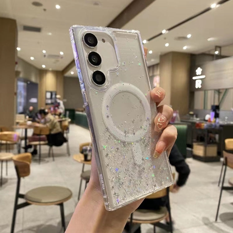 For Samsung Galaxy S22 5G Magsafe Glitter TPU Phone Protective Case(White) - Galaxy S22 5G Cases by PMC TechLife | Online Shopping South Africa | PMC TechLife