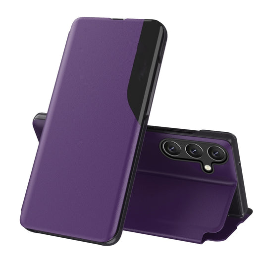 For Samsung Galaxy S25 5G Attraction Flip Holder Leather Phone Case(Violet) - Galaxy S25 5G Cases by PMC Jewellery | Online Shopping South Africa | PMC Jewellery | Buy Now Pay Later Mobicred