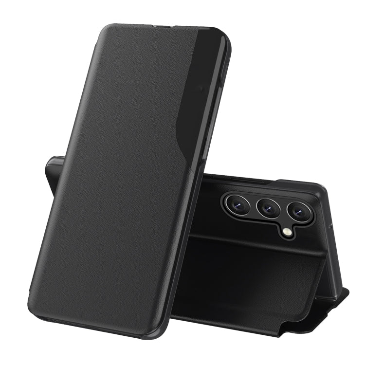 For Samsung Galaxy S25+ 5G Attraction Flip Holder Leather Phone Case(Black) - Galaxy S25+ 5G Cases by PMC Jewellery | Online Shopping South Africa | PMC Jewellery | Buy Now Pay Later Mobicred