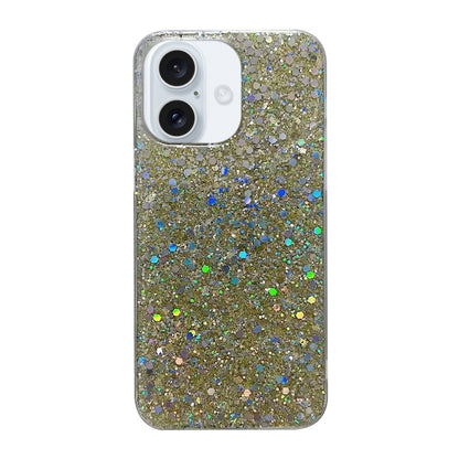 For iPhone 16 Plus Glitter Sequins Epoxy TPU Phone Case(Gold) - iPhone 16 Plus Cases by PMC Jewellery | Online Shopping South Africa | PMC Jewellery | Buy Now Pay Later Mobicred