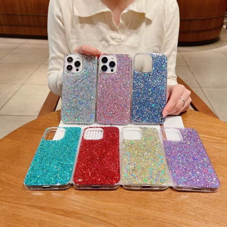 For iPhone 16 Pro Glitter Sequins Epoxy TPU Phone Case(Silver) - iPhone 16 Pro Cases by PMC TechLife | Online Shopping South Africa | PMC TechLife | Buy Now Pay Later Mobicred