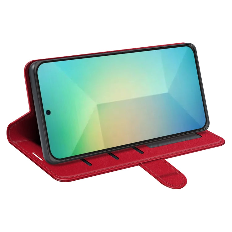 For Samsung Galaxy S25 5G R64 Texture Horizontal Flip Leather Phone Case(Red) - Galaxy S25 5G Cases by PMC Jewellery | Online Shopping South Africa | PMC Jewellery | Buy Now Pay Later Mobicred