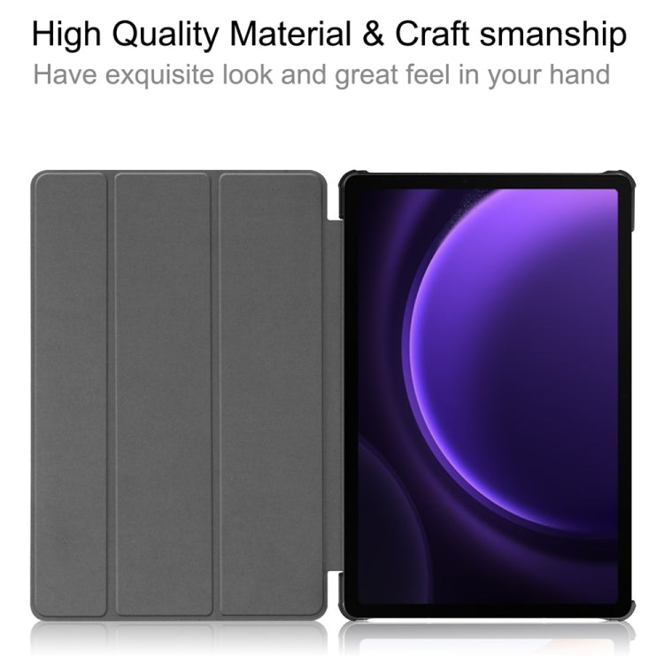For Samsung Galaxy Tab S9 FE 10.9 JUNSUNMAY Custer Painted 3-Fold Stand Leather Smart Tablet Case(Lazy Cat) - free shipping - PMC Jewellery - Order now!