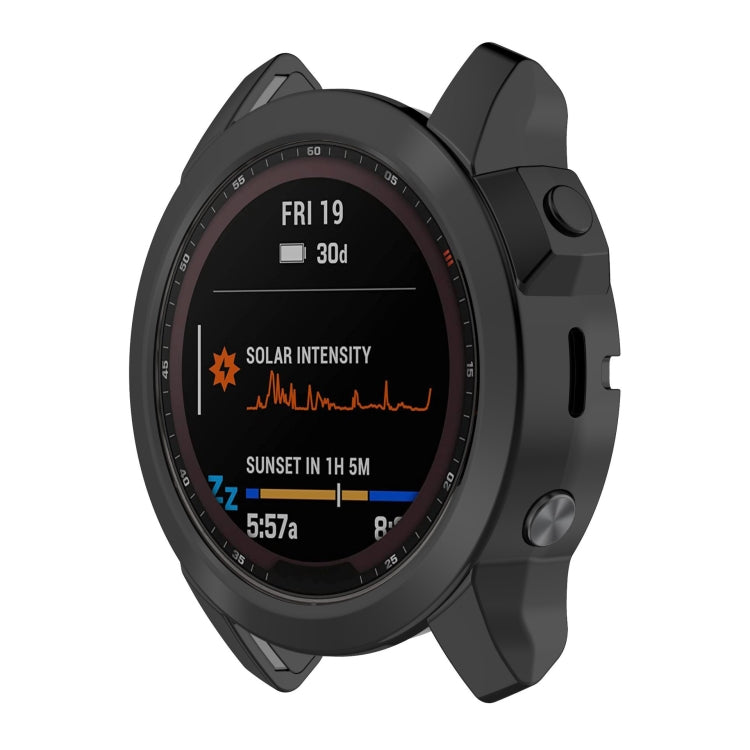 For Garmin Fenix 7X Pro Half Package Electroplated TPU Watch Protective Case(Black) - free shipping - PMC TechLife - Order now!