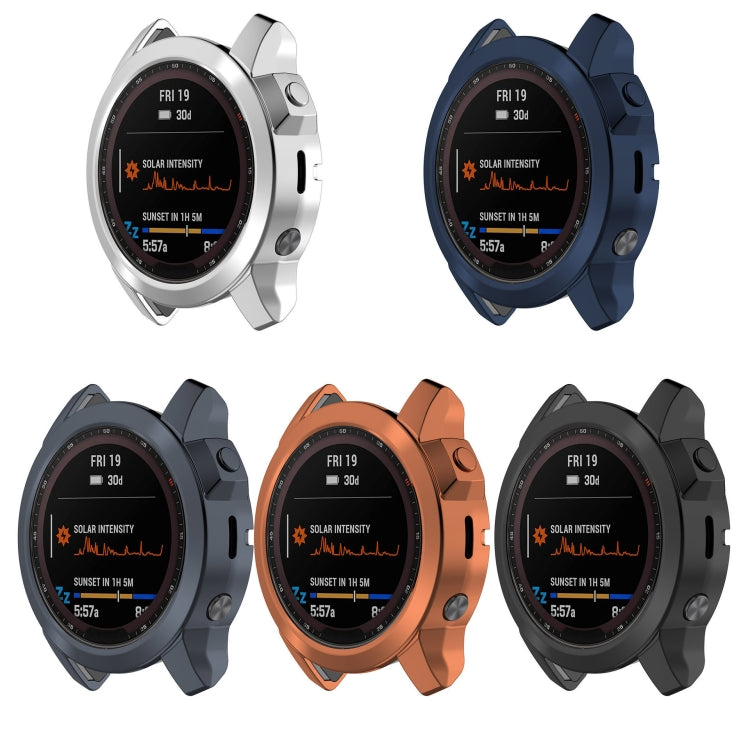 For Garmin Fenix 7 Pro Half Package Electroplated TPU Watch Protective Case(Gold) - Watch Cases by PMC TechLife | Online Shopping South Africa | PMC TechLife