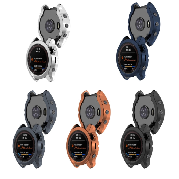For Garmin Epix Pro 42mm Half Package Electroplated TPU Watch Protective Case(Black) - Watch Cases by PMC TechLife | Online Shopping South Africa | PMC TechLife