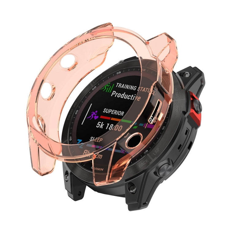For Garmin Epix Pro 51mm Half-Package TPU Watch Protective Case(Transparent Orange) - Watch Cases by PMC TechLife | Online Shopping South Africa | PMC TechLife | Buy Now Pay Later Mobicred