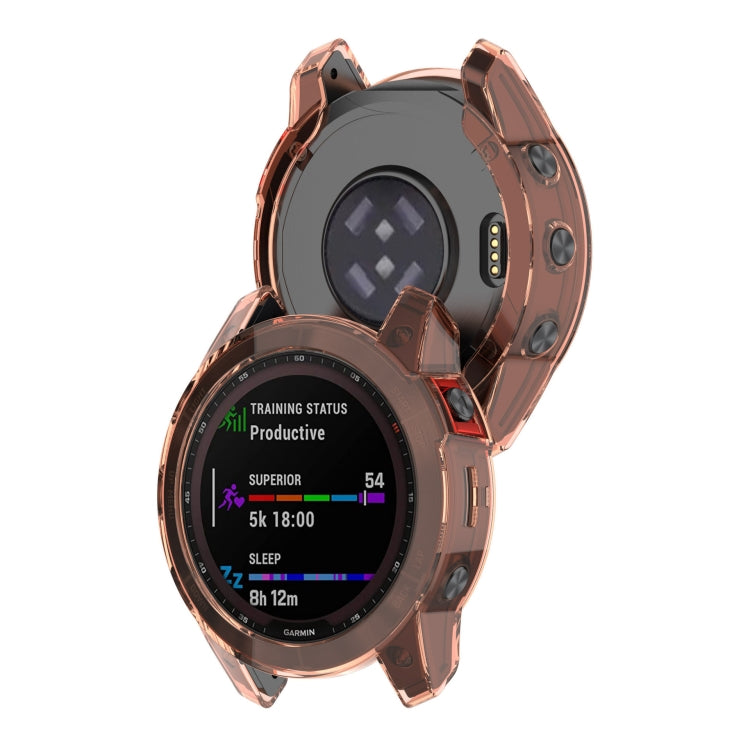 For Garmin Epix Pro 51mm Half-Package TPU Watch Protective Case(Transparent Orange) - Watch Cases by PMC TechLife | Online Shopping South Africa | PMC TechLife | Buy Now Pay Later Mobicred