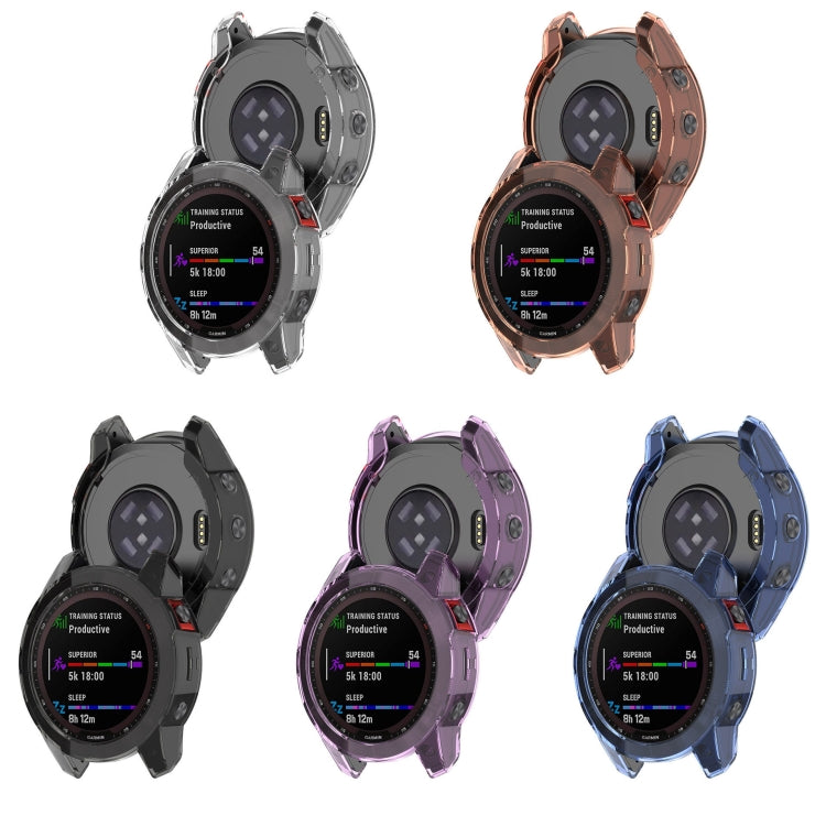 For Garmin Fenix 7 Pro Half-Package TPU Watch Protective Case(Transparent) - Watch Cases by PMC TechLife | Online Shopping South Africa | PMC TechLife | Buy Now Pay Later Mobicred