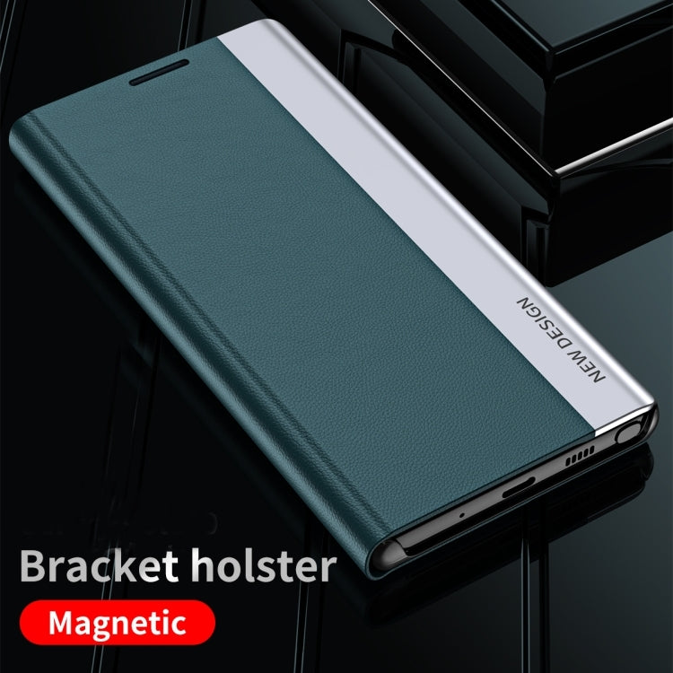 For iPhone 16 Pro Max Side Electroplated Adsorption Leather Phone Case(Black) - iPhone 16 Pro Max Cases by PMC TechLife | Online Shopping South Africa | PMC TechLife | Buy Now Pay Later Mobicred
